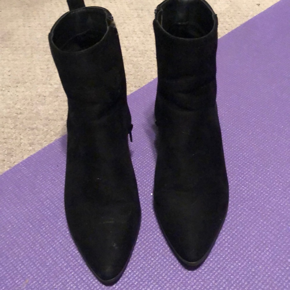 Black velvet boots